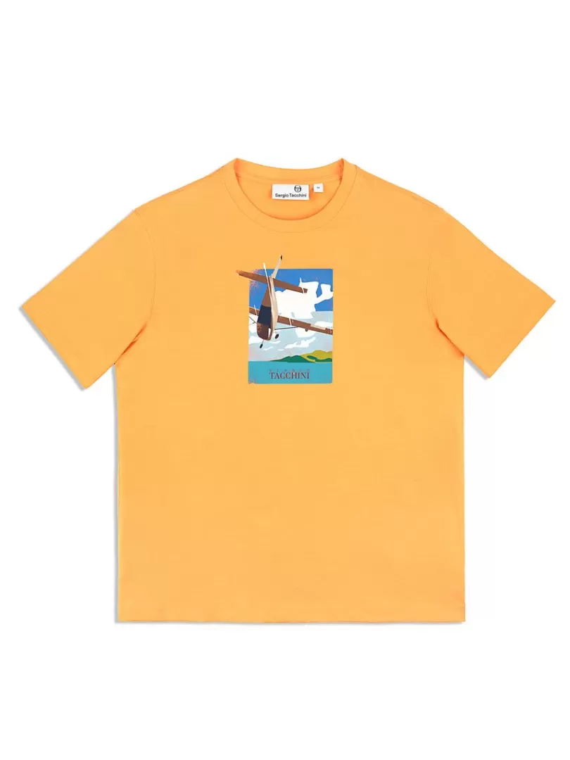 Sergio Tacchini T-Shirts>Aereo T-Shirt- Tangerine