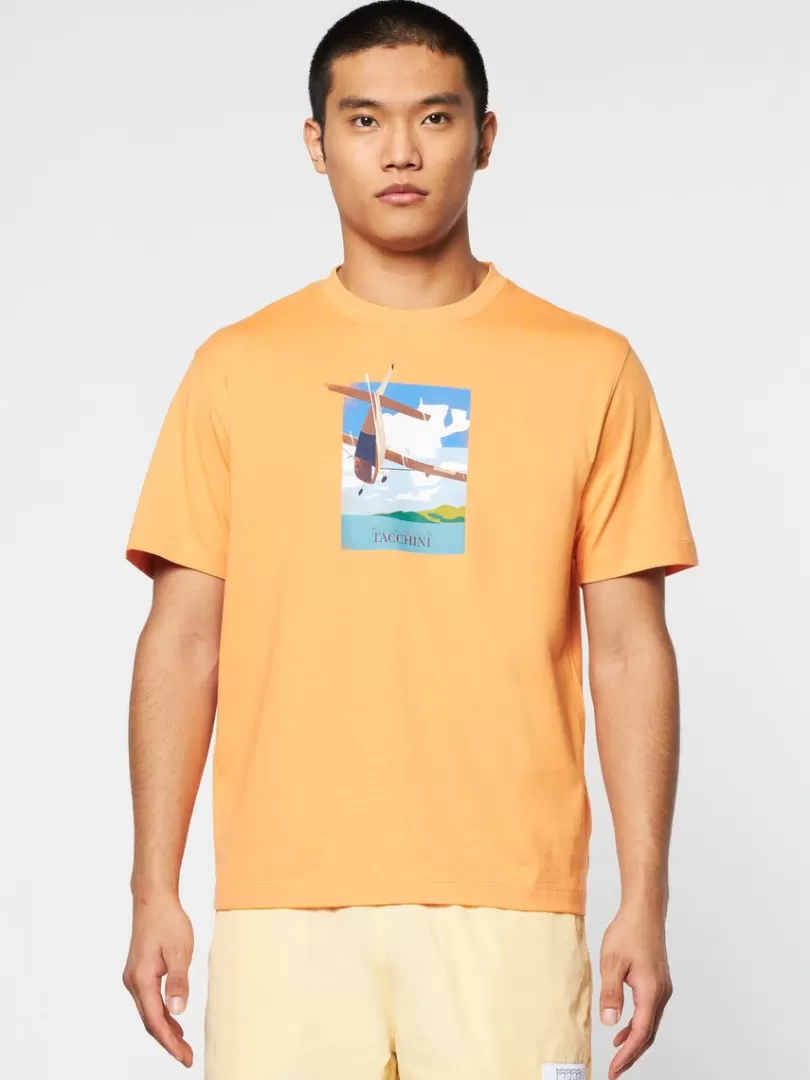 Sergio Tacchini T-Shirts>Aereo T-Shirt- Tangerine