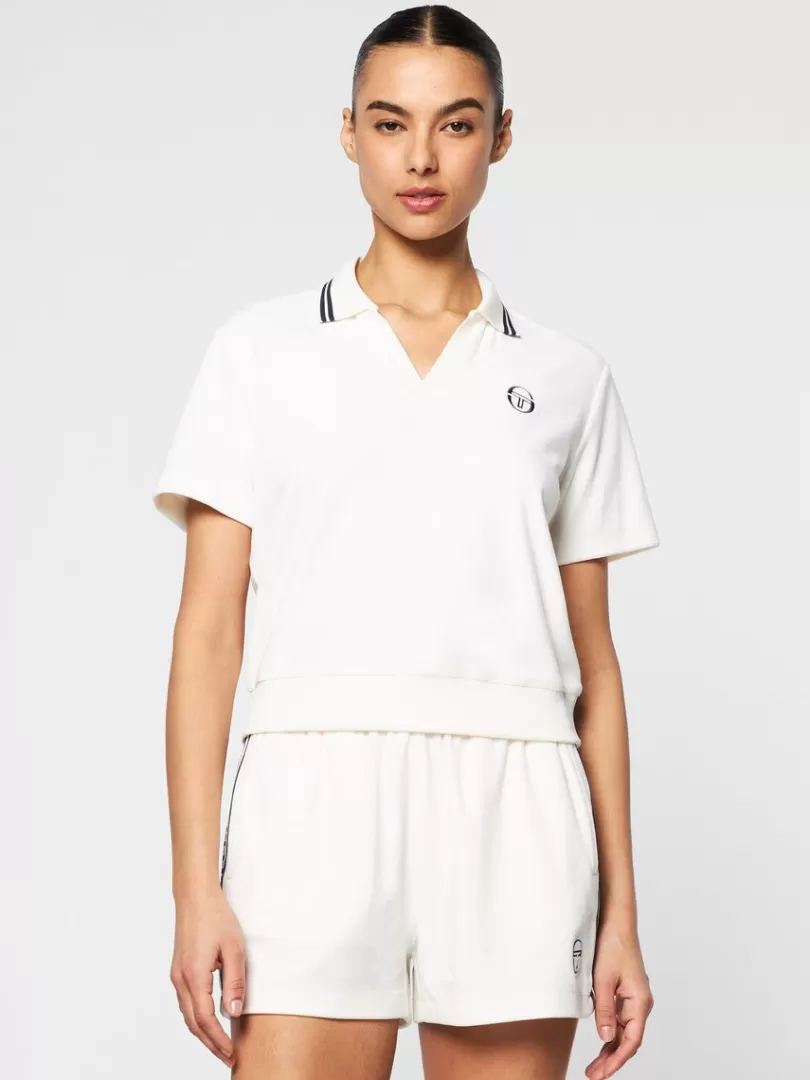 Sergio Tacchini Tops And Sports Bras>Atri Velour Polo- Gardenia