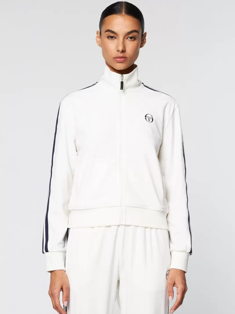 Sergio Tacchini Tracksuits>Atri Velour Track Jacket- Gardenia