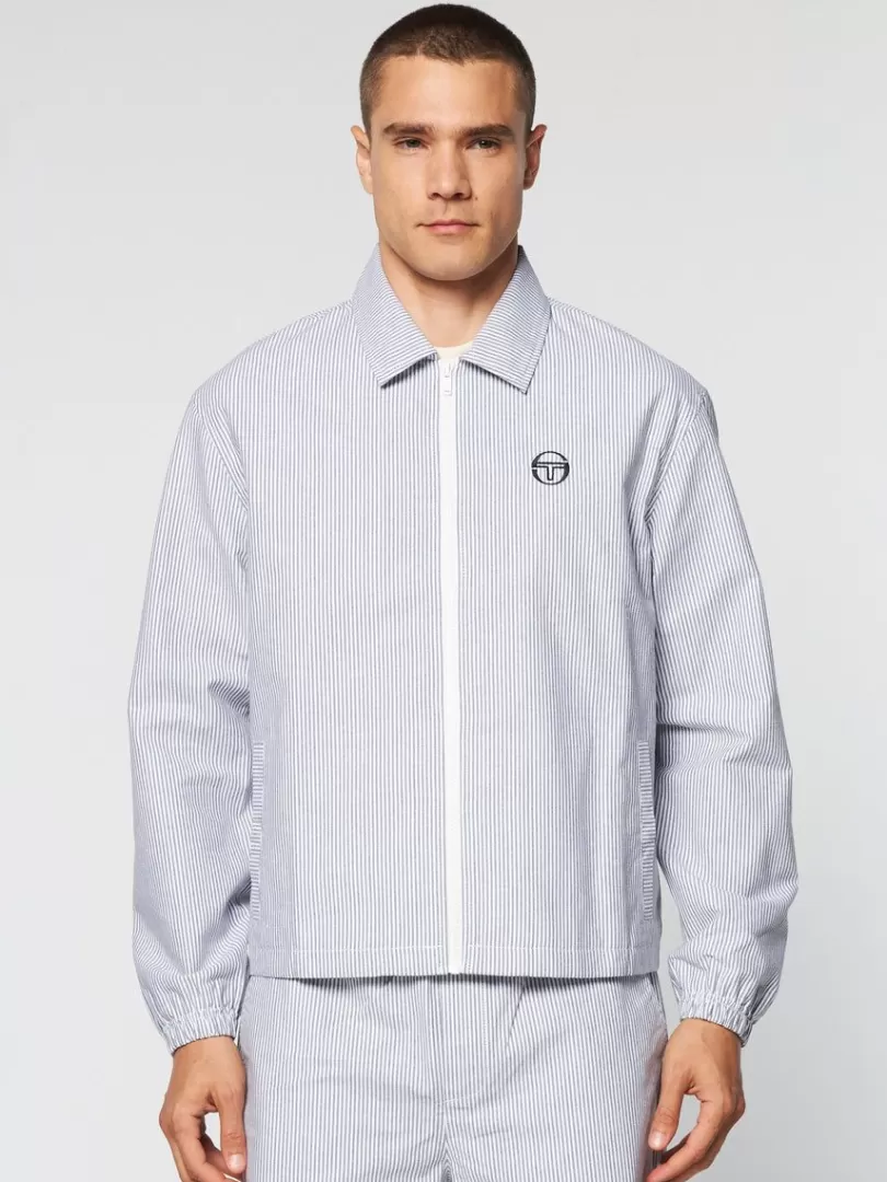 Sergio Tacchini Matching Separates>Benvolio Oxford Jacket- Maritime Blue