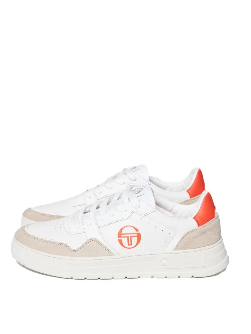 Sergio Tacchini View All>Court Classic Mp Sneaker- White/ Tofu/ Ponciana Red