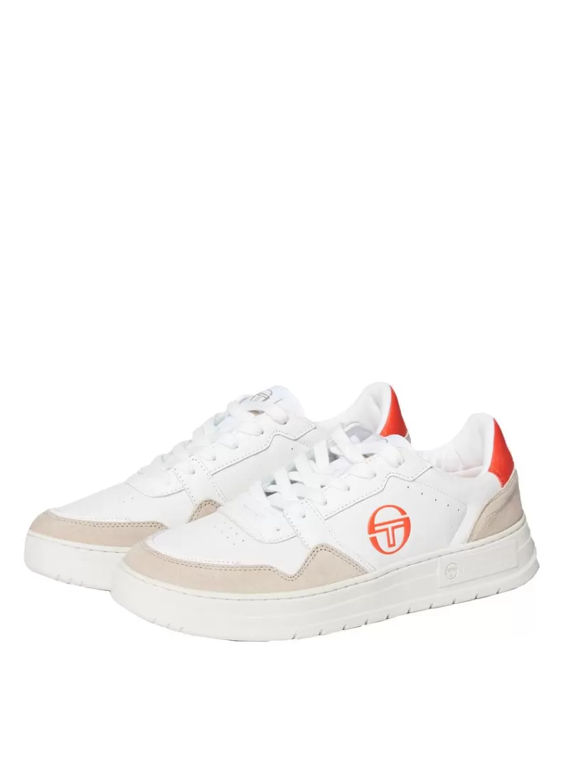 Sergio Tacchini View All>Court Classic Mp Sneaker- White/ Tofu/ Ponciana Red