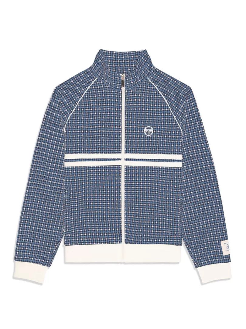 Sergio Tacchini Jackets>Dallas Houndstooth Track Jacket- Maritime Blue