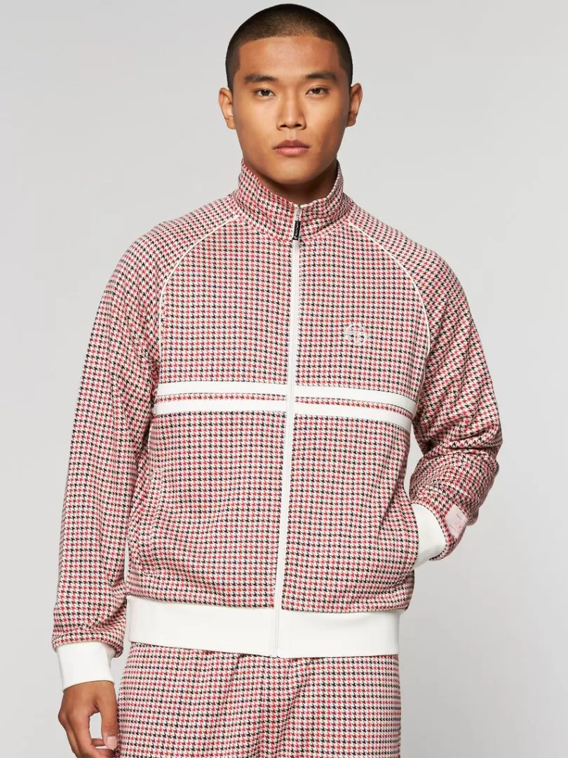 Sergio Tacchini Jackets>Dallas Houndstooth Track Jacket- Poinciana