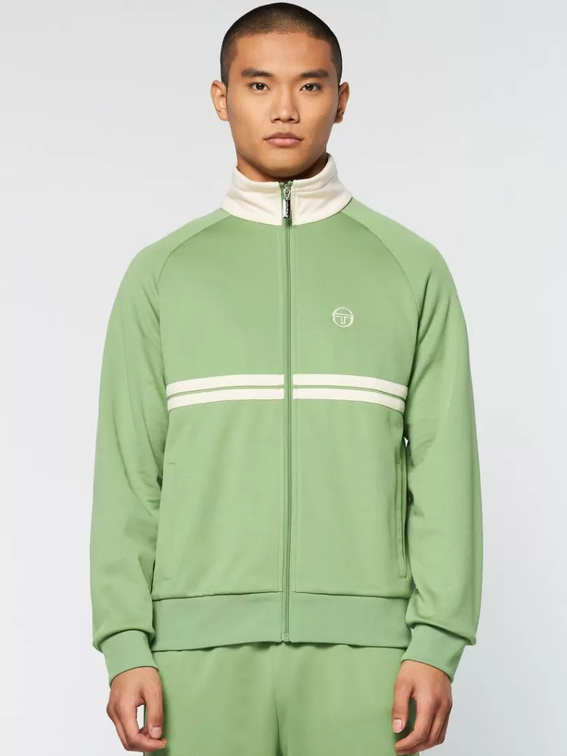 Sergio Tacchini Jackets>Dallas Track Jacket Archivio- Jade Green/ Pearl Ivory