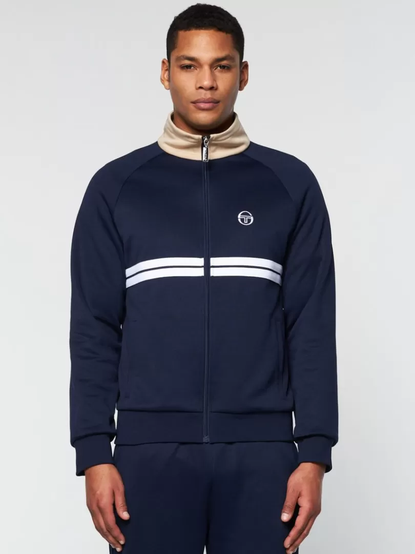 Sergio Tacchini Jackets>Dallas Track Jacket Archivio- Maritime Blue/ Humus