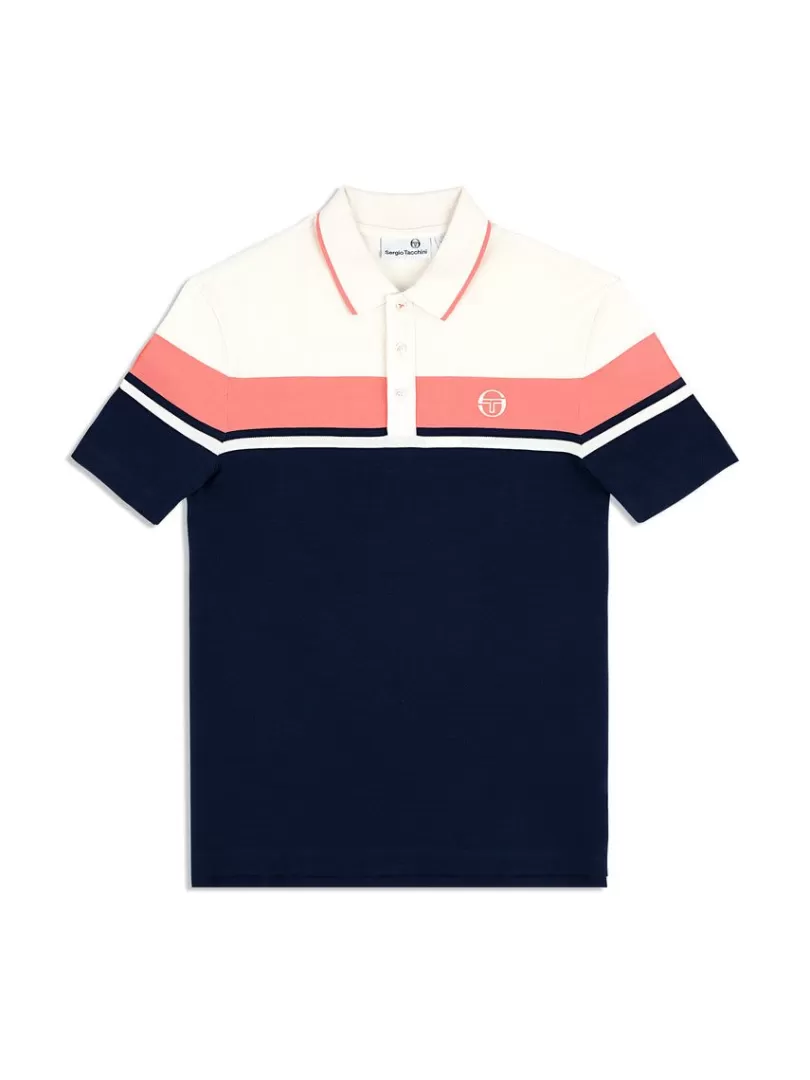 Sergio Tacchini Matching Separates>Damarindo Polo Archivio- Gardenia/ Maritime Blue