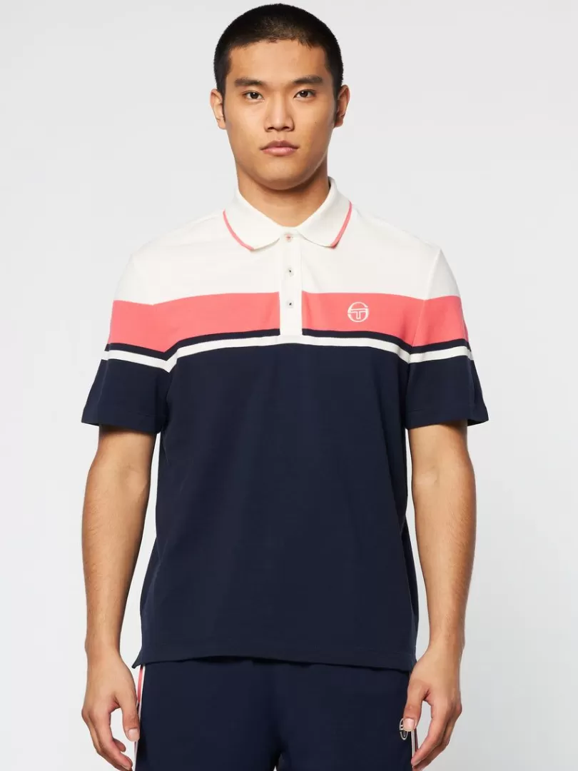 Sergio Tacchini Matching Separates>Damarindo Polo Archivio- Gardenia/ Maritime Blue