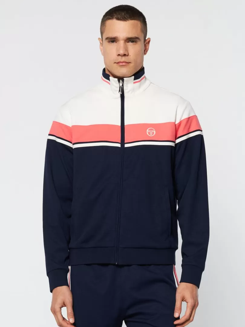 Sergio Tacchini Tracksuits>Damarindo Track Jacket Archivio- Gardenia/ Maritime Blue