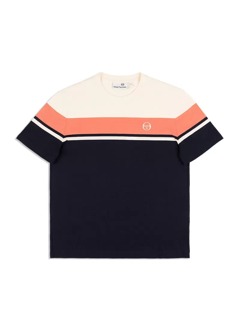 Sergio Tacchini The Essentials>Damarindo T-Shirt Archivio -Gardenia/ Maritime Blue