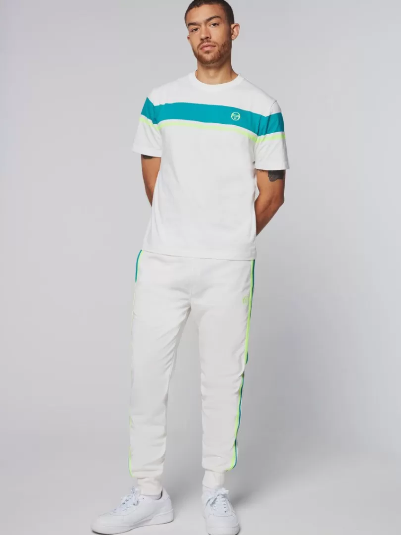 Sergio Tacchini T-Shirts>Damarindo T-Shirt- Gardenia/ Blue Grass