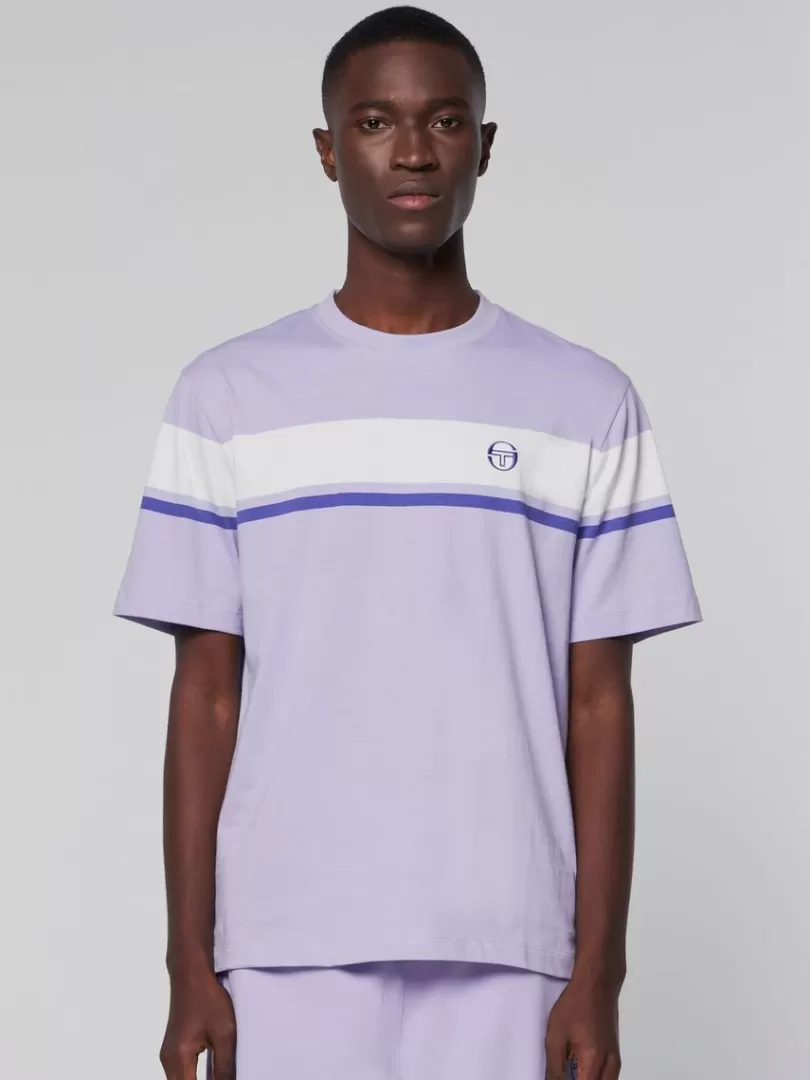 Sergio Tacchini T-Shirts>Damarindo T-Shirt- Lavender/ Gardenia