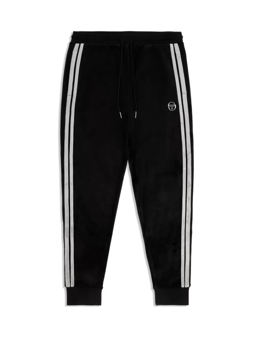 Sergio Tacchini Pants And Sweatpants>Damarindo Velour Track Pant- Black Beauty