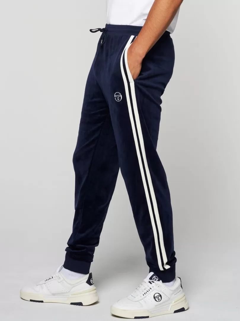 Sergio Tacchini Pants And Sweatpants>Damarindo Velour Track Pant- Maritime Blue