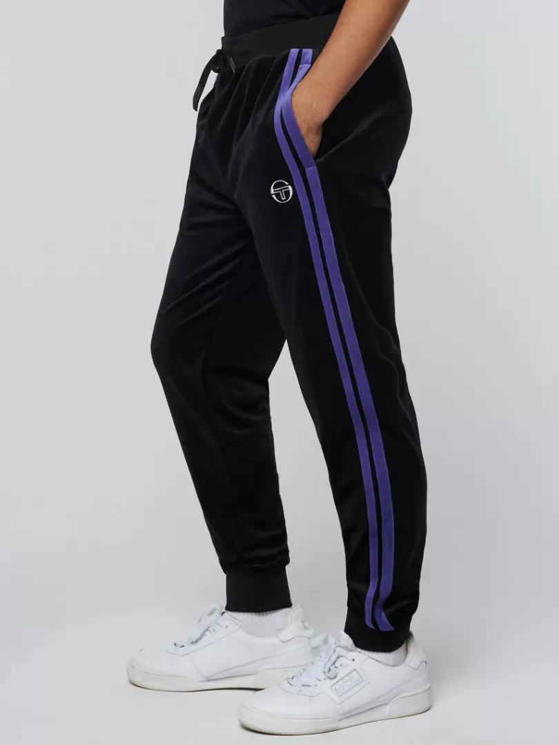 Sergio Tacchini Velour>Damarindo Velour Track Pant-Black/ Liberty