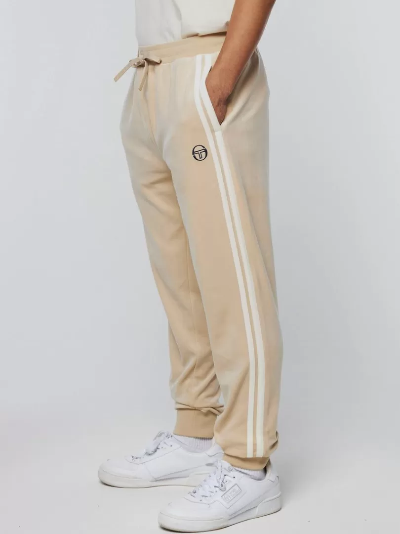 Sergio Tacchini Velour>Damarindo Velour Track Pant-Cement/ Gardenia