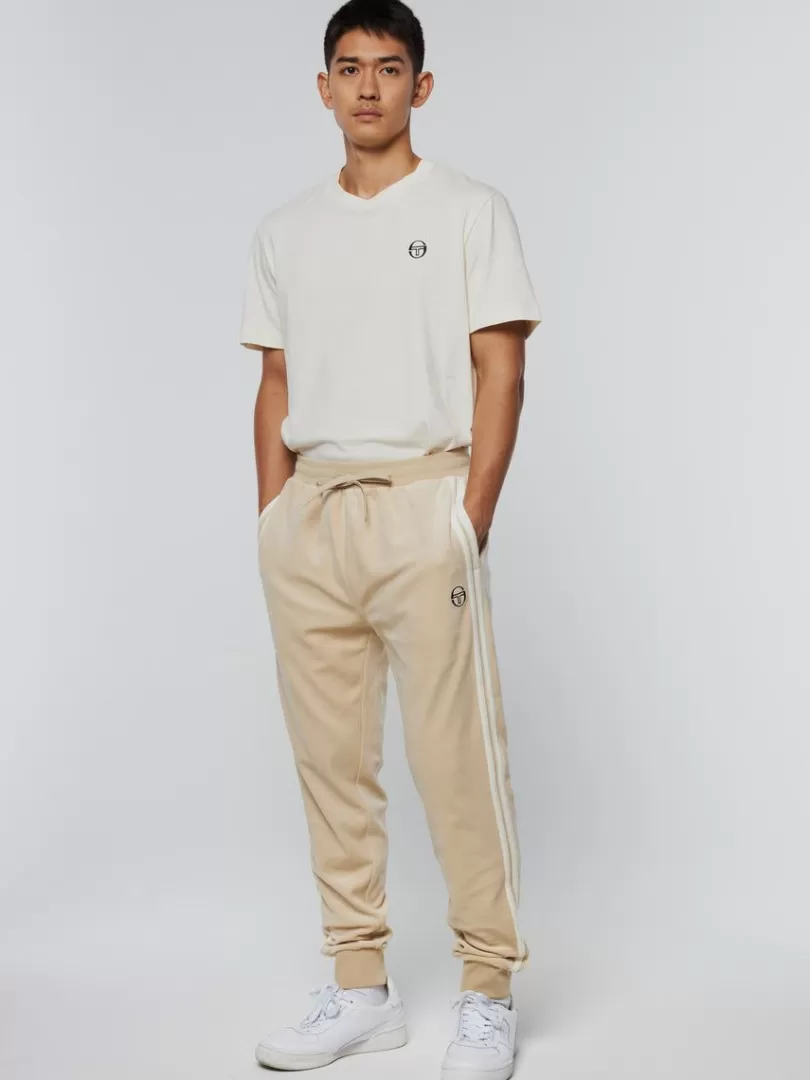 Sergio Tacchini Velour>Damarindo Velour Track Pant-Cement/ Gardenia