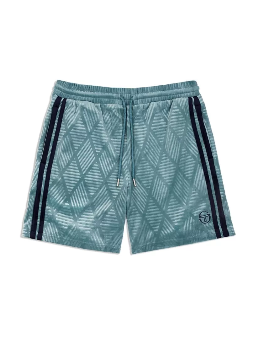 Sergio Tacchini Shorts And Swim>Debossed Damarindo Velour Short- Larkspur