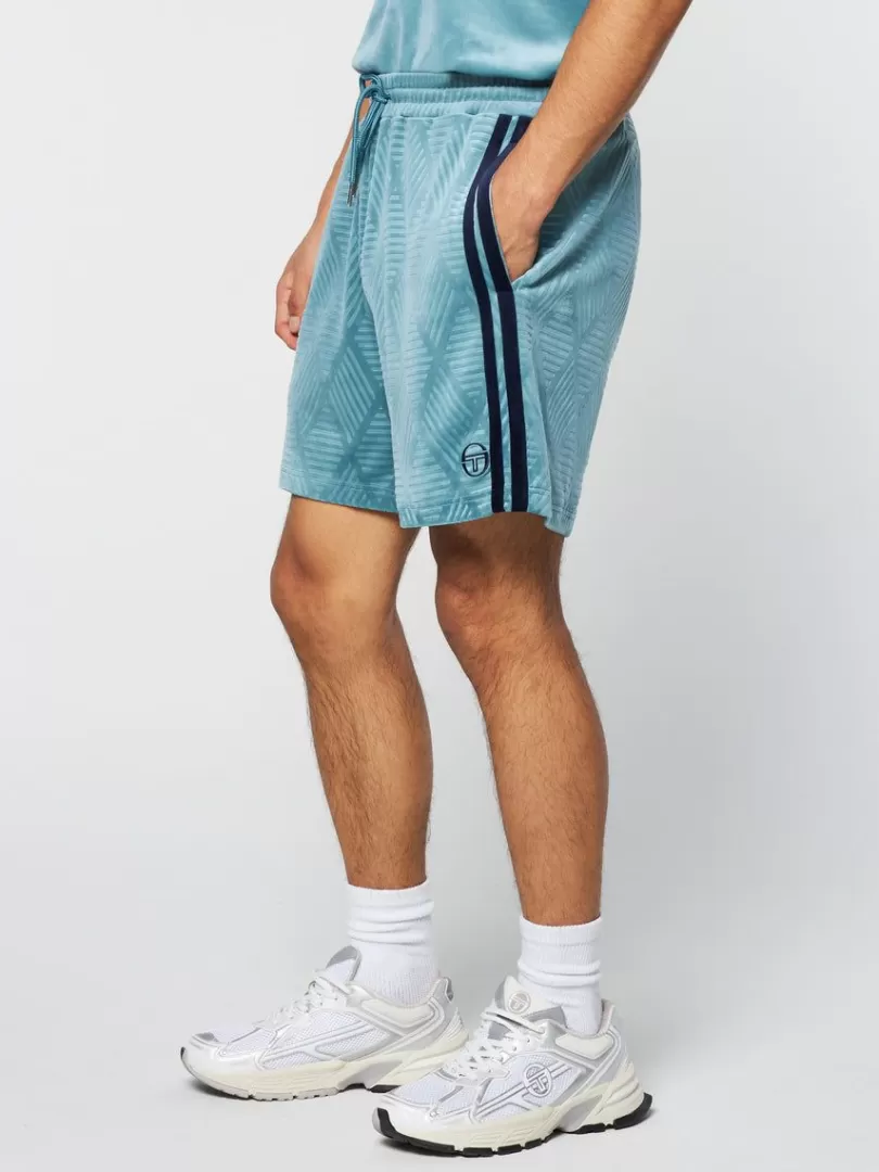 Sergio Tacchini Shorts And Swim>Debossed Damarindo Velour Short- Larkspur