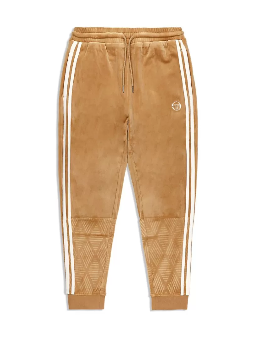 Sergio Tacchini Pants And Sweatpants>Debossed Damarindo Velour Track Pant- Meerkat