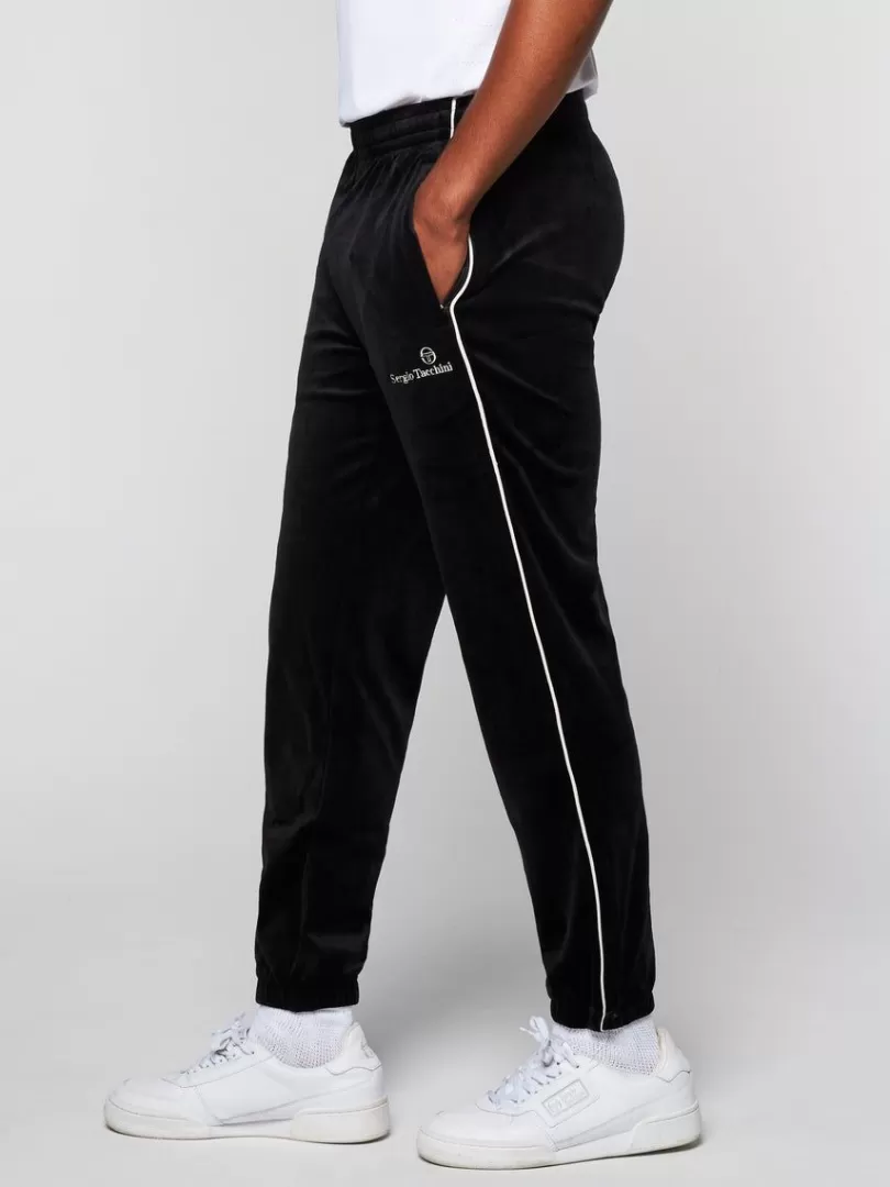 Sergio Tacchini Pants And Sweatpants>Gallone Velour Track Pant- Black Beauty