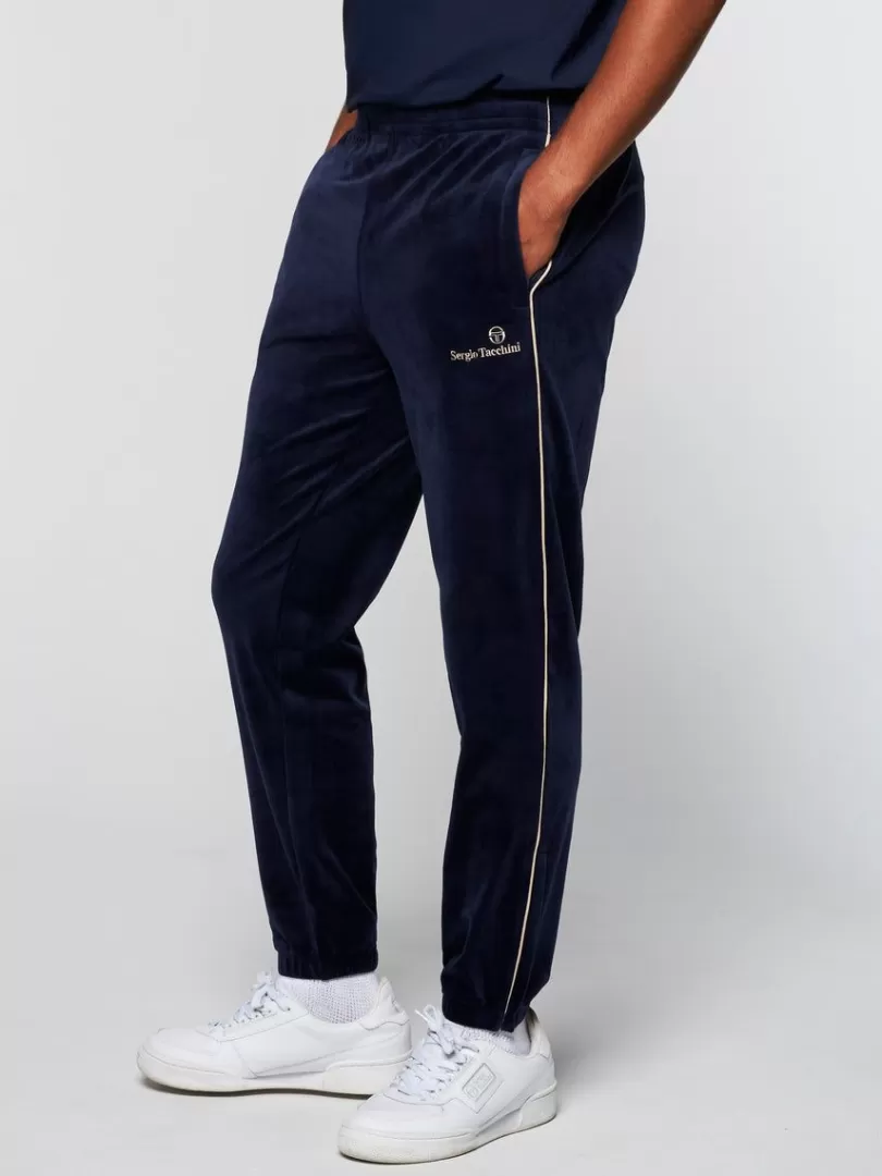 Sergio Tacchini Pants And Sweatpants>Gallone Velour Track Pant- Maritime Blue