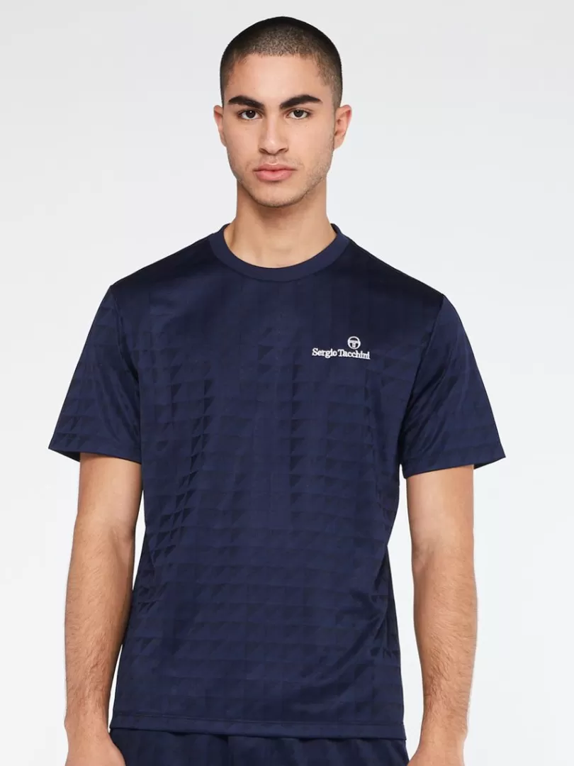 Sergio Tacchini For The Court>Geo T-Shirt-Maritime Blue