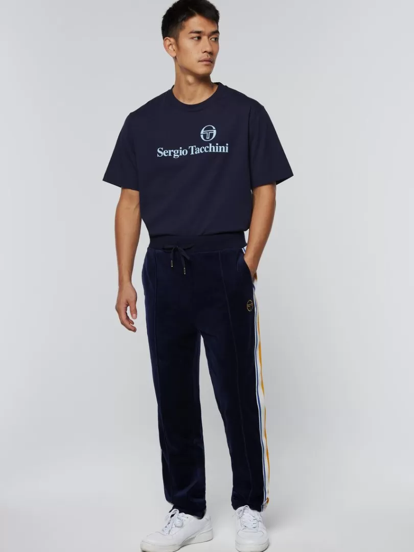 Sergio Tacchini Velour>Goran Velour Track Pant Archivio- Maritime Blue