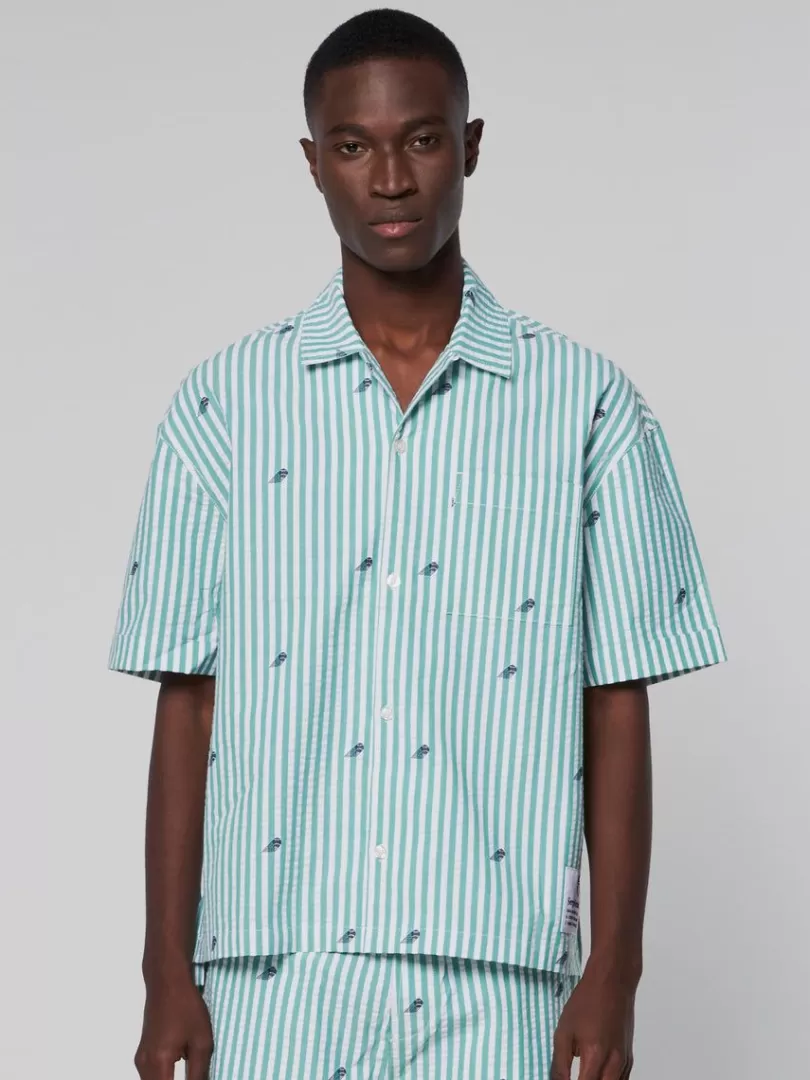 Sergio Tacchini View All>Granda Camp Shirt- Deep Mint