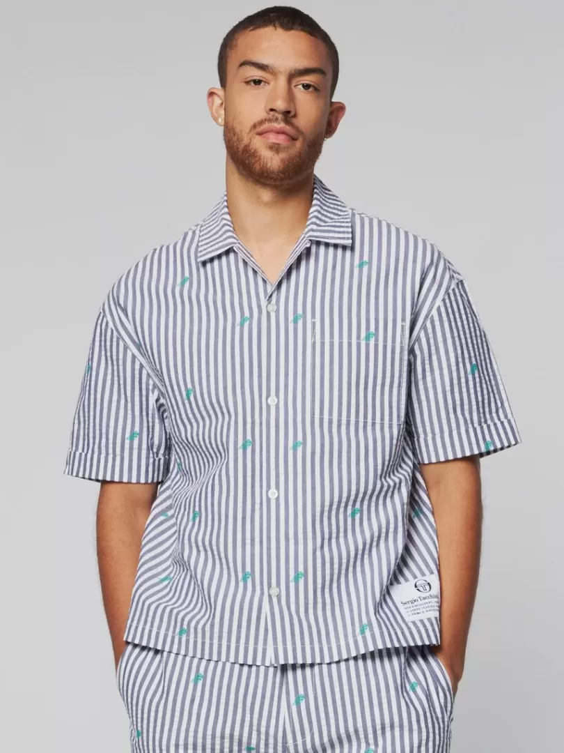 Sergio Tacchini Matching Separates>Granda Camp Shirt- Maritime Blue