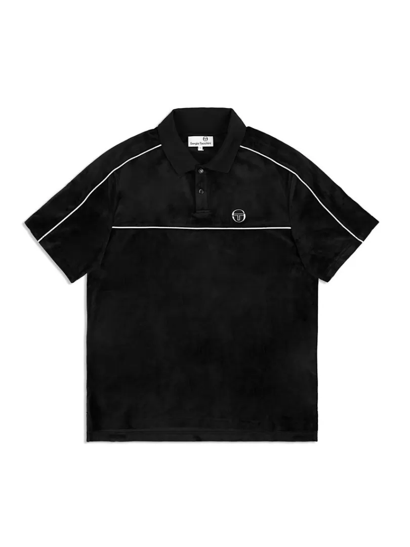 Sergio Tacchini Matching Separates>Lioni Velour Polo Archivio- Black Beauty