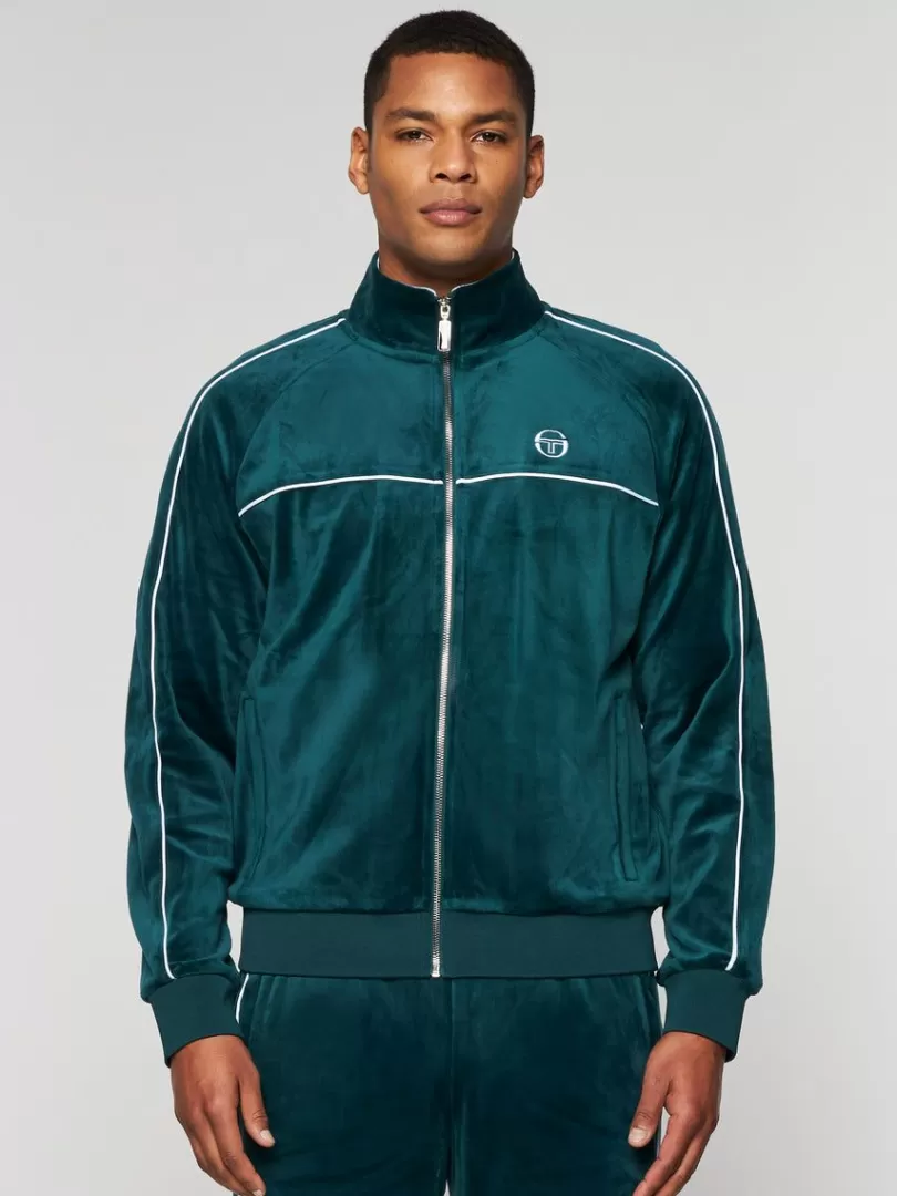 Sergio Tacchini Jackets>Lioni Velour Track Jacket- Botanical Garden