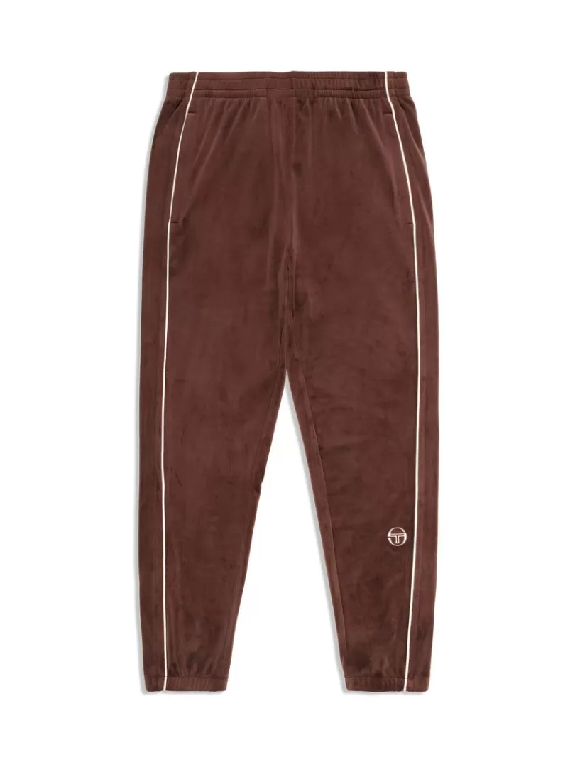 Sergio Tacchini Pants And Sweatpants>Lioni Velour Track Pant- Deep Mahogany