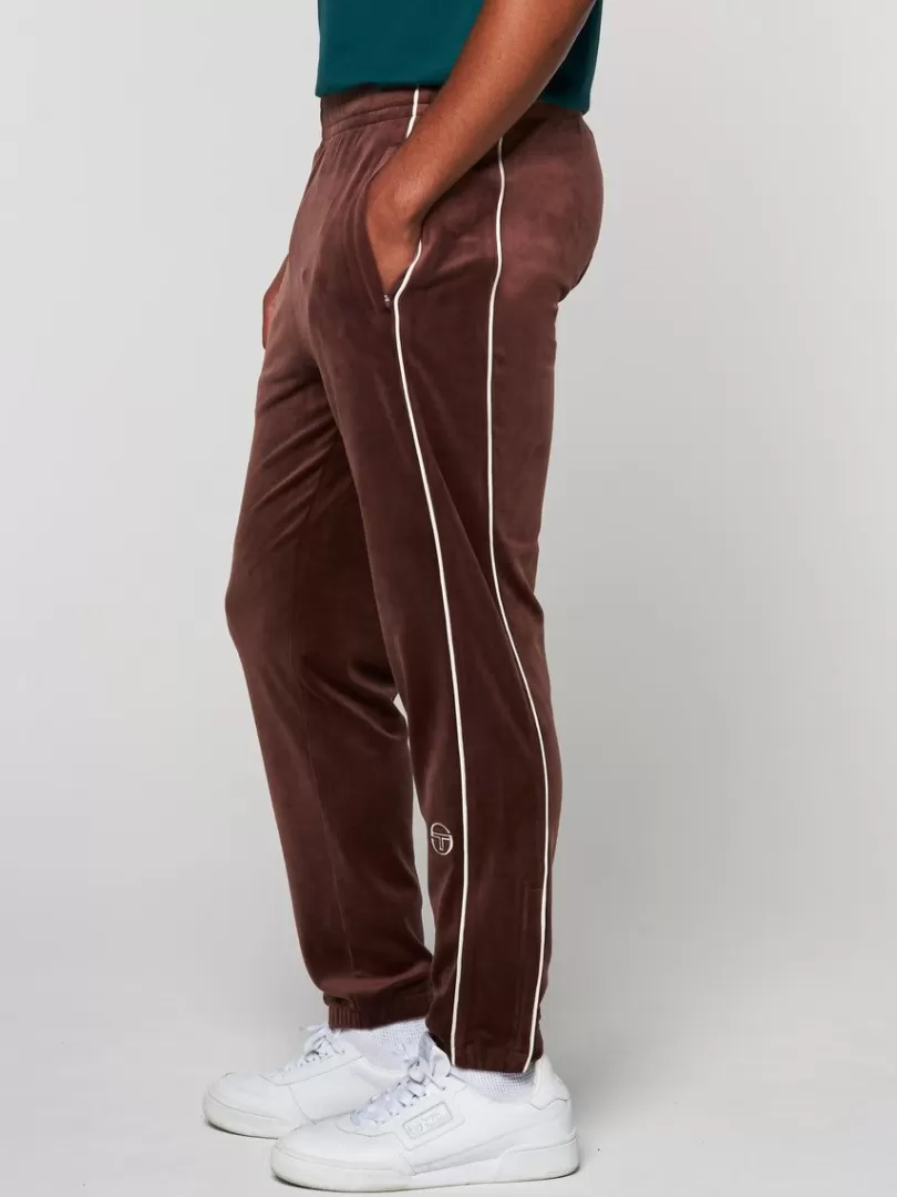 Sergio Tacchini Pants And Sweatpants>Lioni Velour Track Pant- Deep Mahogany