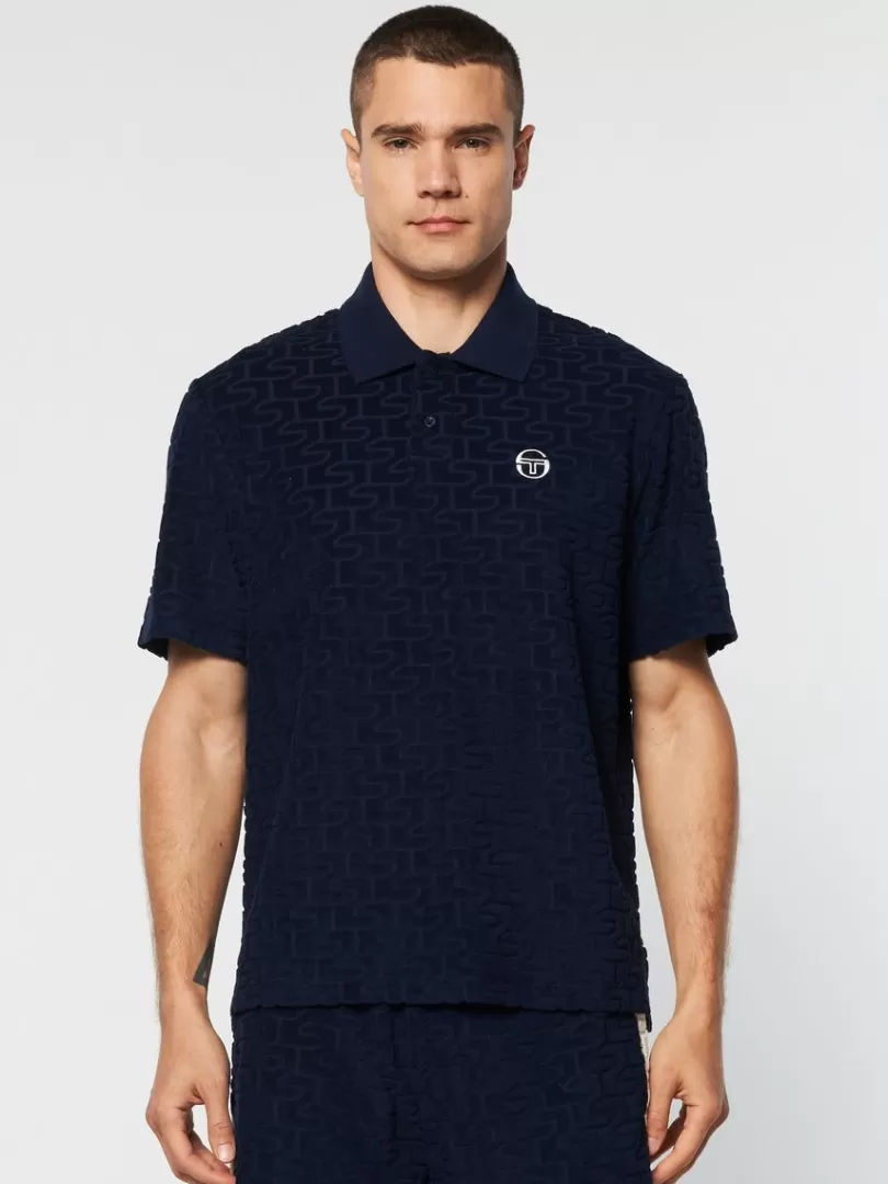 Sergio Tacchini Matching Separates>Livata Monogram Polo- Maritime Blue