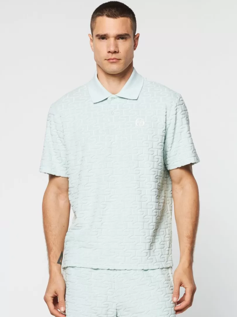 Sergio Tacchini Polos>Livata Monogram Polo- Surf Spray