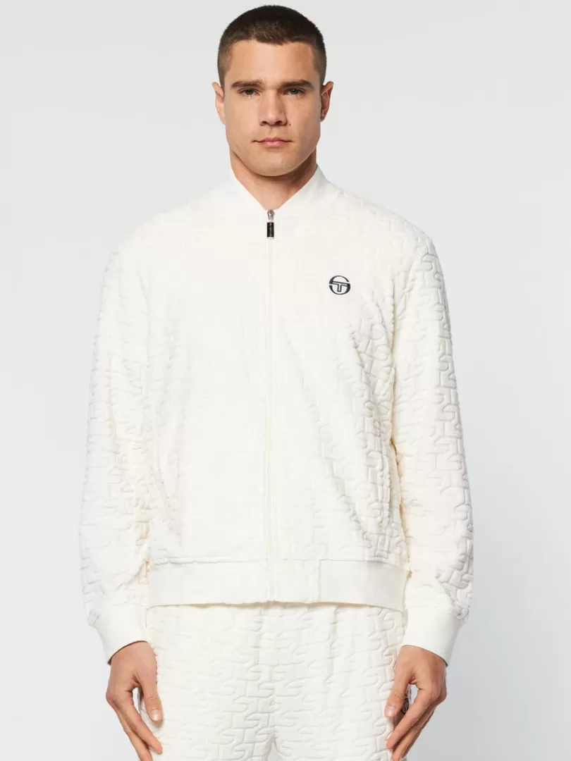 Sergio Tacchini Tracksuits>Livata Monogram Track Jacket- Gardenia