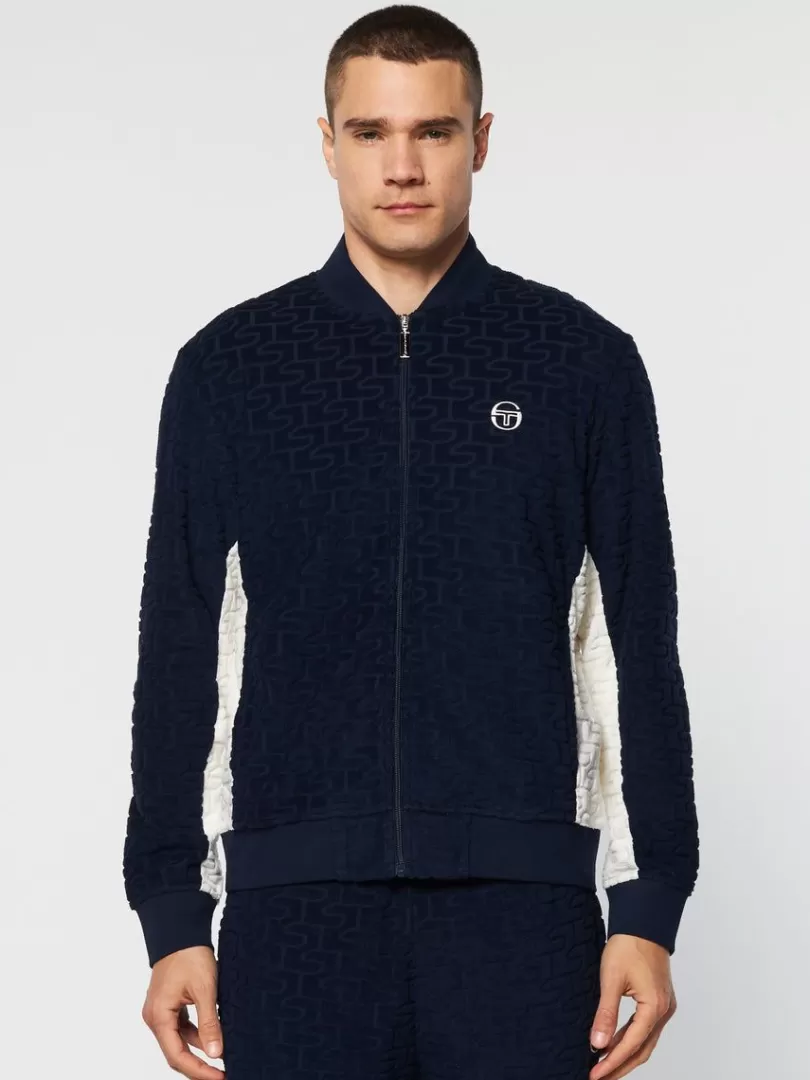 Sergio Tacchini Jackets>Livata Monogram Track Jacket- Maritime Blue