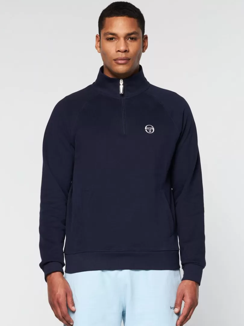 Sergio Tacchini Sweatshirts And Hoodies>Mezza Half Zip- Maritime Blue