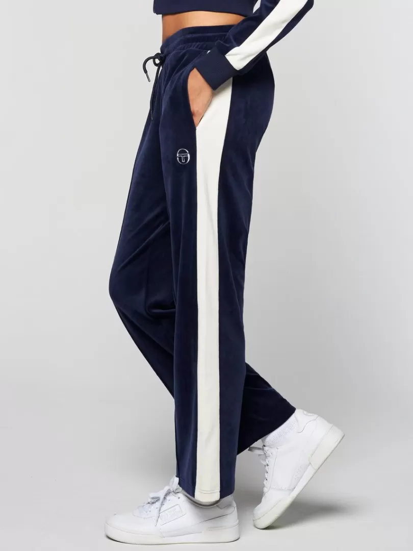 Sergio Tacchini Tracksuits>Miss Carlotta Velour Track Pant- Maritime Blue