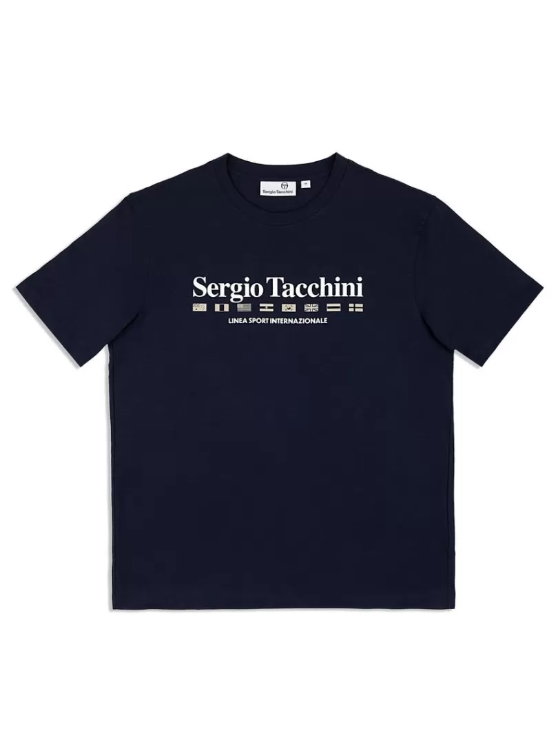 Sergio Tacchini T-Shirts>Monda T-Shirt- Maritime Blue