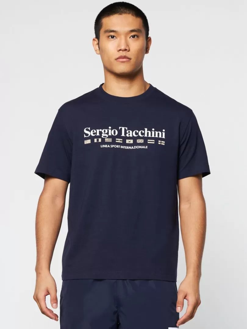 Sergio Tacchini T-Shirts>Monda T-Shirt- Maritime Blue