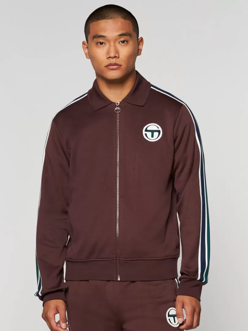 Sergio Tacchini Jackets>Monte Track Jacket Archivio- Deep Mahogany