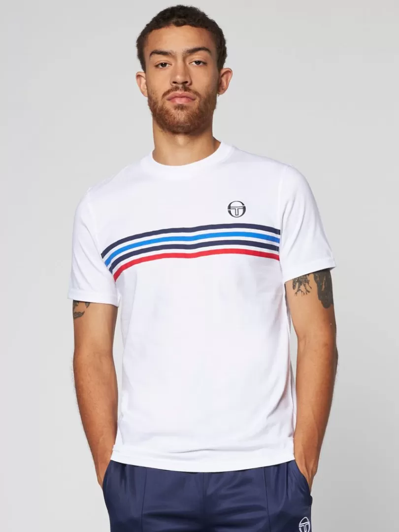 Sergio Tacchini T-Shirts>New Melfi Short Sleeve T-Shirt Archivio- White