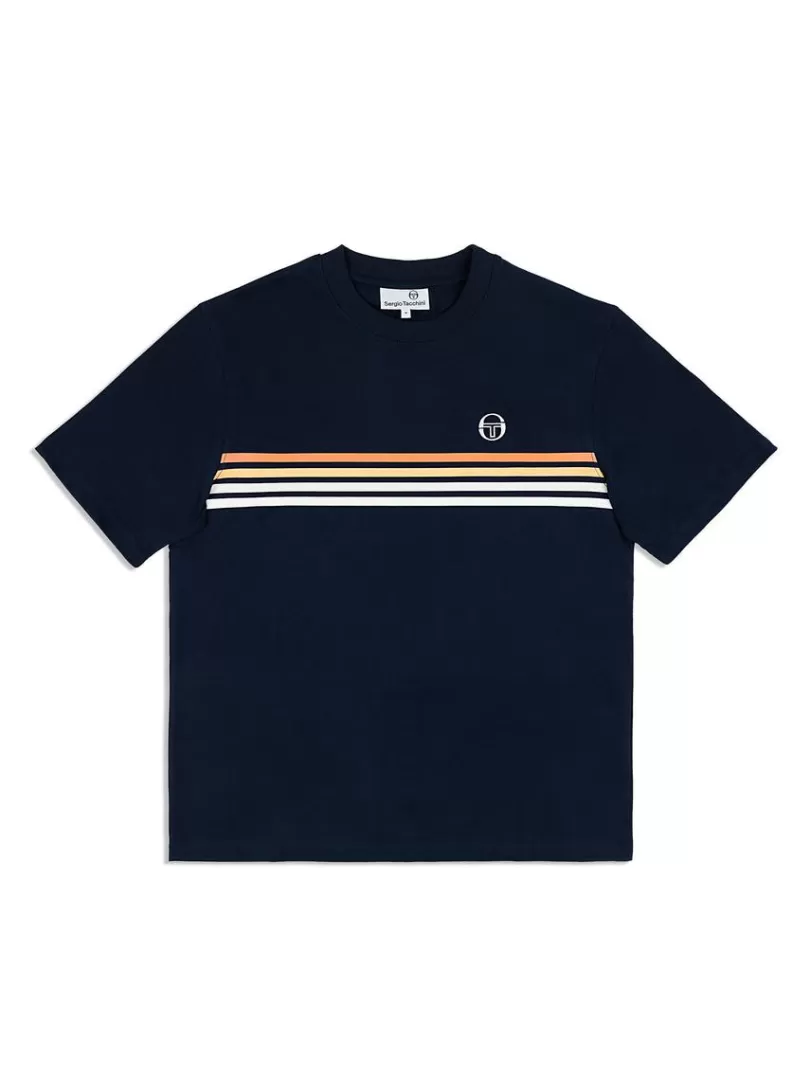 Sergio Tacchini The Essentials>New Melfi T-Shirt- Maritime Blue/ White