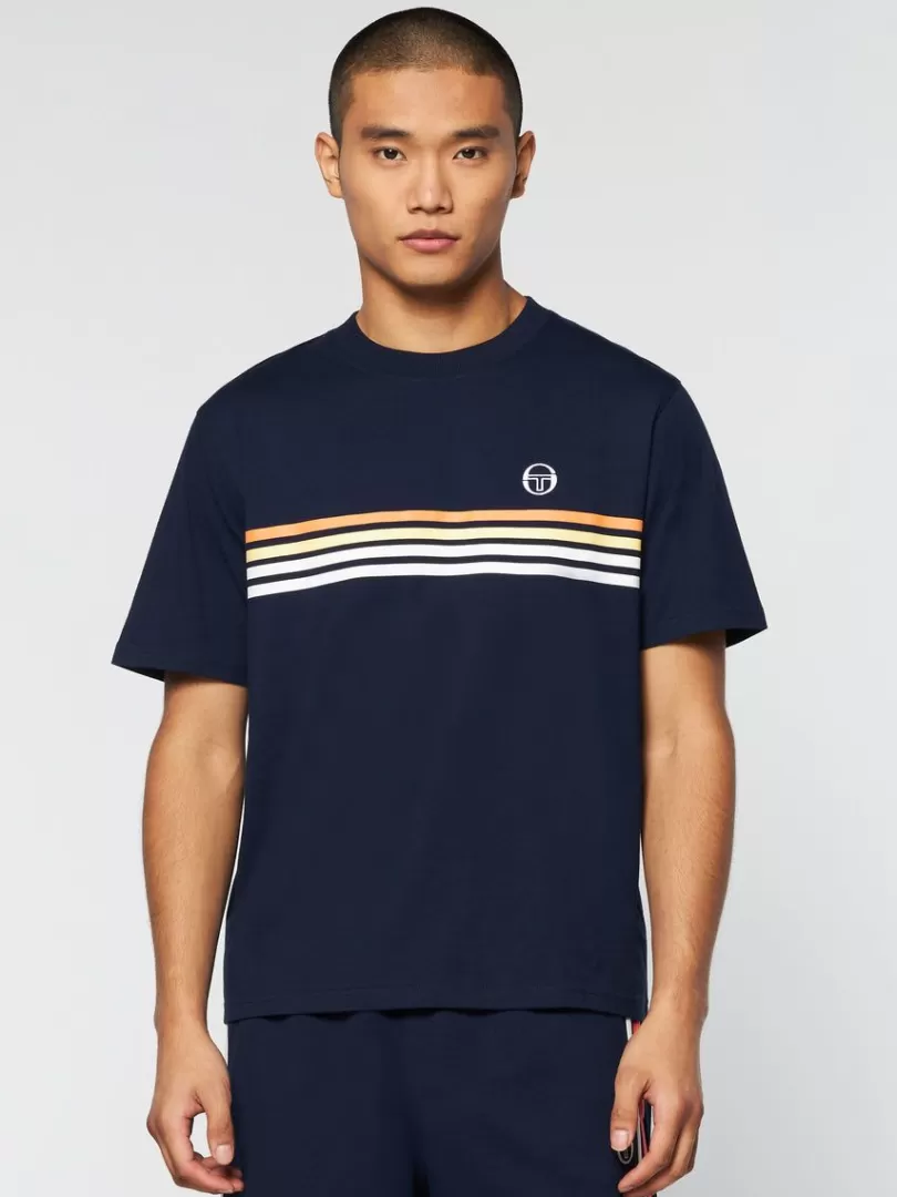 Sergio Tacchini The Essentials>New Melfi T-Shirt- Maritime Blue/ White