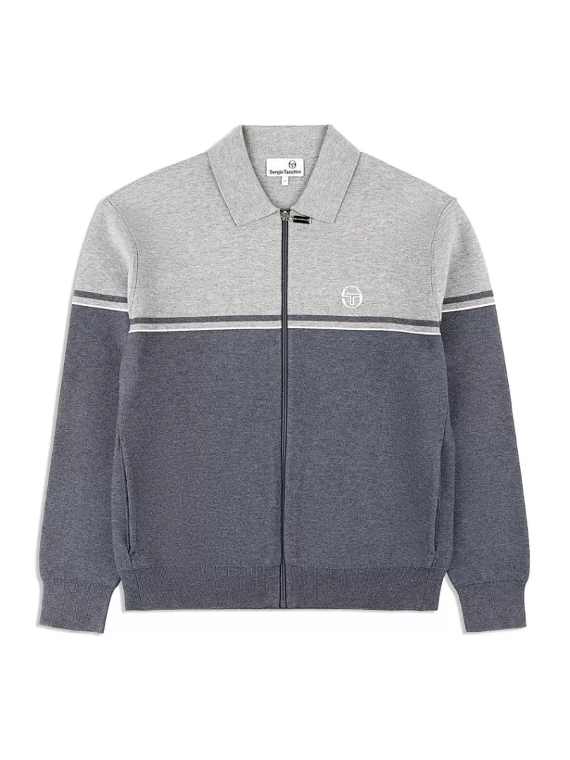 Sergio Tacchini Jackets>Nostra Track Jacket- Dark Grey/ Melange