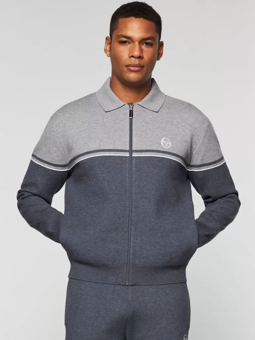 Sergio Tacchini Jackets>Nostra Track Jacket- Dark Grey/ Melange