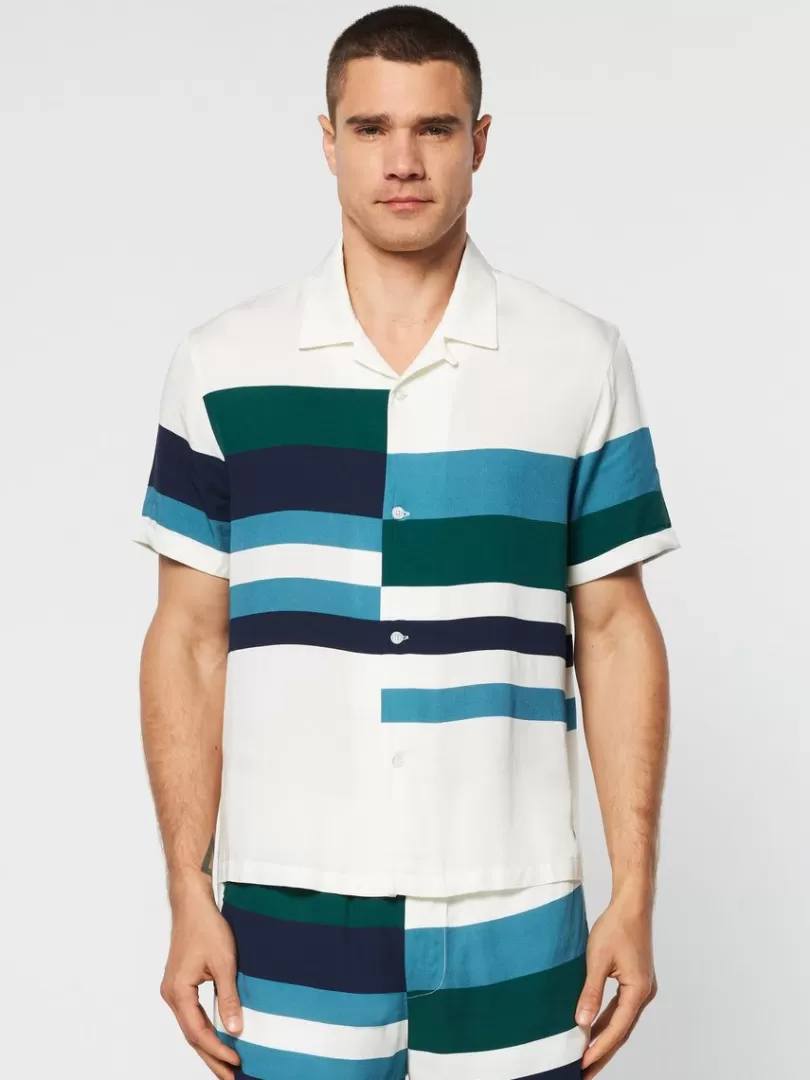 Sergio Tacchini Matching Separates>Pennellata Cabana Shirt- Gardenia/ Multi